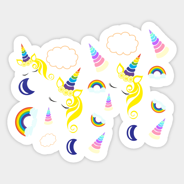 Unicorn pattern Sticker by hedehede